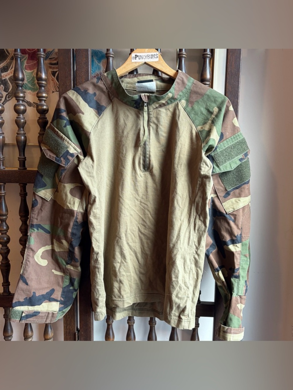 WAR ARMOR Green Camouflage Woodland Long Sleeve Tactical Combat Shirt XS